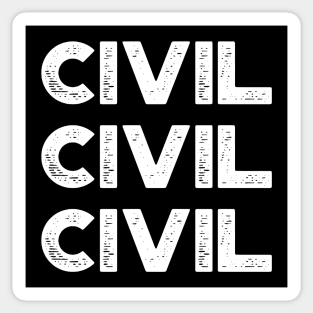 Civil Vintage Retro (White) Sticker